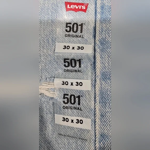 Levis 501 High Rise Distressed Straight Leg Jeans Size 30 - Picture 5 of 10
